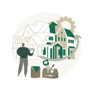 Reconstruction of home illustration  