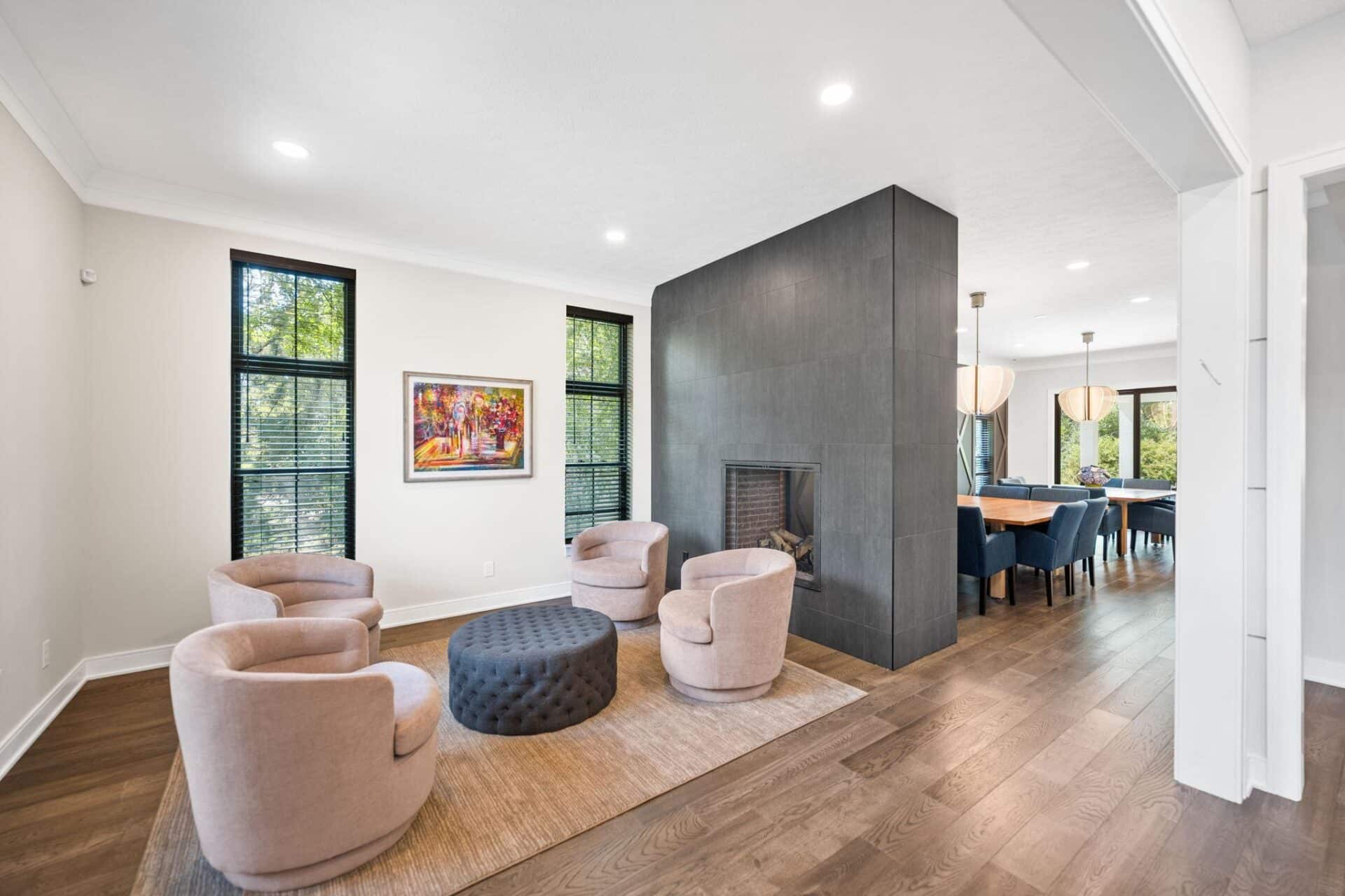 Interior sitting room of home in Beachwood Ohio