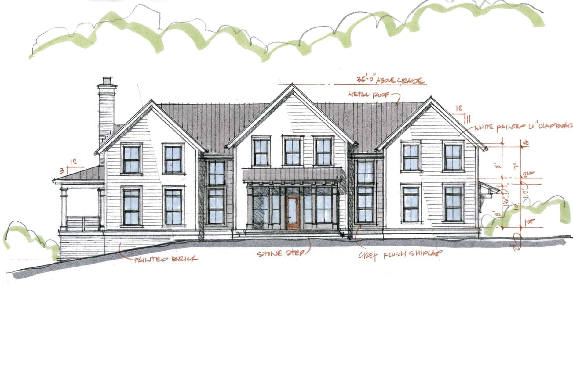 Exterior sketch of home